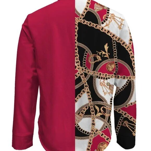 Chic Chain Print Patchwork Blouse - Picture 7 of 7